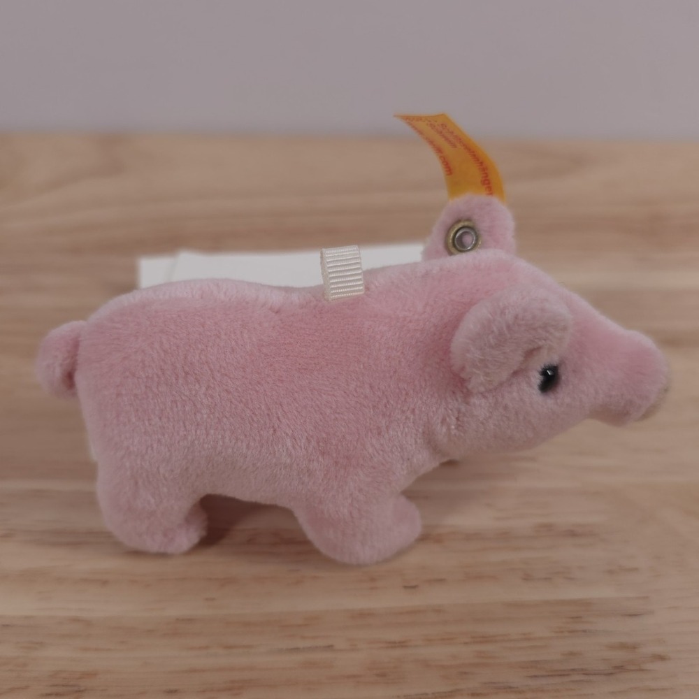 Steiff Pig Keychain Plush Piglet 4" Soft Toy 112034 Piggy Stuffed Animal 10cm